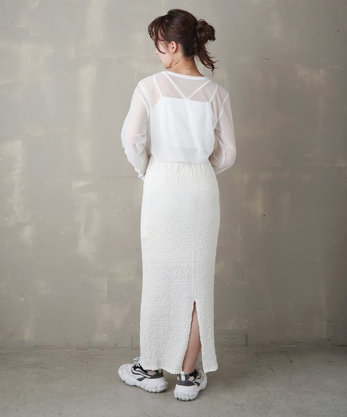 Lull（ルル）の「【Lull / ルル】リサイクルコットン カップ付きキャミソール（タンクトップ・レディース・ブラウン/ホワイト/ブラック/ブルー・ONESIZE）」の7枚目の写真