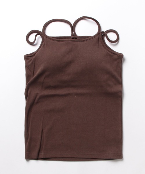 Lull（ルル）の「【Lull / ルル】リサイクルコットン カップ付きキャミソール（タンクトップ・レディース・ブラウン/ホワイト/ブラック/ブルー・ONESIZE）」の10枚目の写真