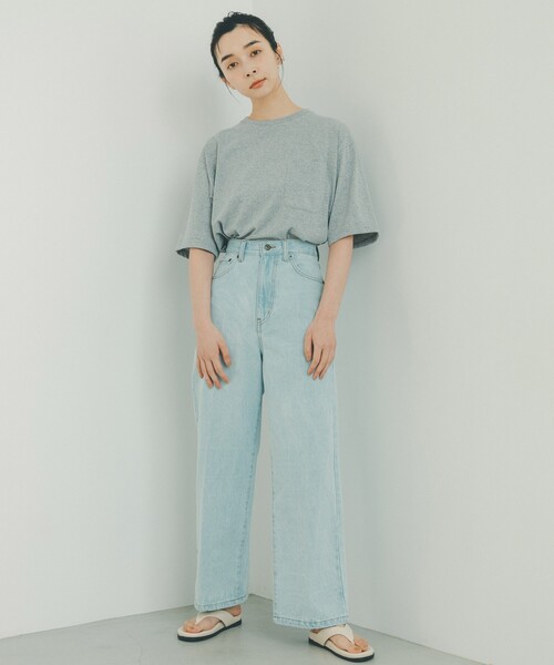 THE SHOP TK （ザ ショップ ティーケー ）の「◆【リサイクル原料使ったサスティナブル素材】サーキュラーメランジTシャツ（Tシャツ/カットソー・メンズ・ライトグレー/ライトグリーン/ブラック/ネイビー・01/02/03）」の10枚目の写真