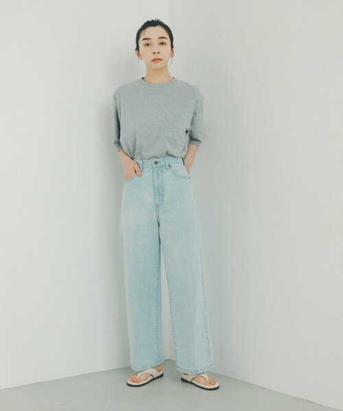 THE SHOP TK （ザ ショップ ティーケー ）の「◆【リサイクル原料使ったサスティナブル素材】サーキュラーメランジTシャツ（Tシャツ/カットソー・メンズ・ライトグレー/ライトグリーン/ブラック/ネイビー・01/02/03）」の11枚目の写真