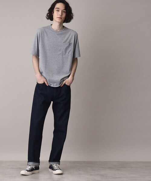 THE SHOP TK （ザ ショップ ティーケー ）の「◆【リサイクル原料使ったサスティナブル素材】サーキュラーメランジTシャツ（Tシャツ/カットソー・メンズ・ライトグレー/ライトグリーン/ブラック/ネイビー・01/02/03）」の12枚目の写真