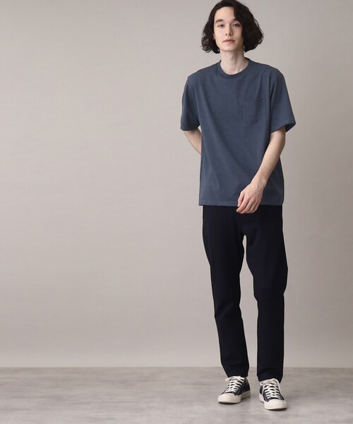 THE SHOP TK （ザ ショップ ティーケー ）の「◆【リサイクル原料使ったサスティナブル素材】サーキュラーメランジTシャツ（Tシャツ/カットソー・メンズ・ライトグレー/ライトグリーン/ブラック/ネイビー・01/02/03）」の20枚目の写真