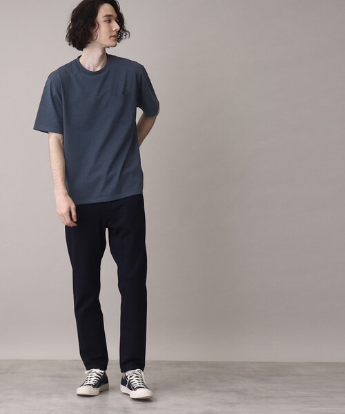 THE SHOP TK （ザ ショップ ティーケー ）の「◆【リサイクル原料使ったサスティナブル素材】サーキュラーメランジTシャツ（Tシャツ/カットソー・メンズ・ライトグレー/ライトグリーン/ブラック/ネイビー・01/02/03）」の21枚目の写真