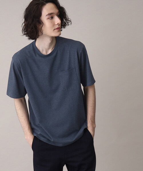 THE SHOP TK （ザ ショップ ティーケー ）の「◆【リサイクル原料使ったサスティナブル素材】サーキュラーメランジTシャツ（Tシャツ/カットソー・メンズ・ライトグレー/ライトグリーン/ブラック/ネイビー・01/02/03）」の22枚目の写真