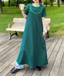 Chillfar | Tee付きボーダーキャミワンピ(ワンピース)