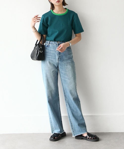 Chillfar（チルファー）の「Tee付きボーダーキャミワンピ（ワンピース・レディース・グリーン/ピンク/オレンジ/ネイビー・FREE）」の22枚目の写真