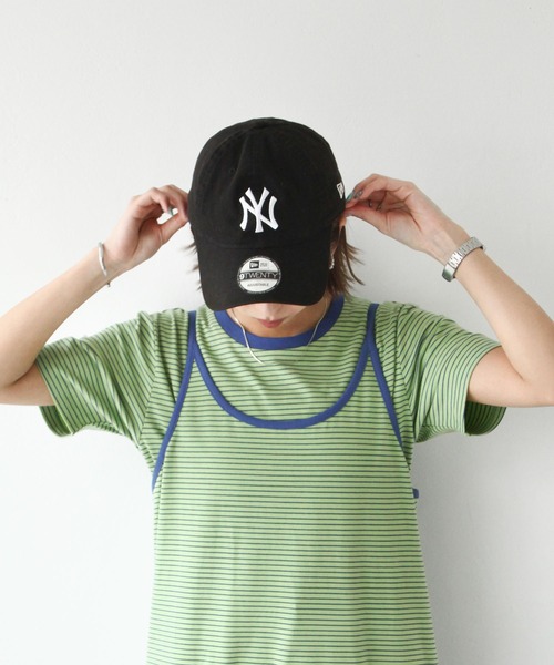 Chillfar（チルファー）の「Tee付きボーダーキャミワンピ（ワンピース・レディース・グリーン/ピンク/オレンジ/ネイビー・FREE）」の6枚目の写真