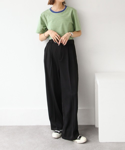 Chillfar（チルファー）の「Tee付きボーダーキャミワンピ（ワンピース・レディース・グリーン/ピンク/オレンジ/ネイビー・FREE）」の11枚目の写真