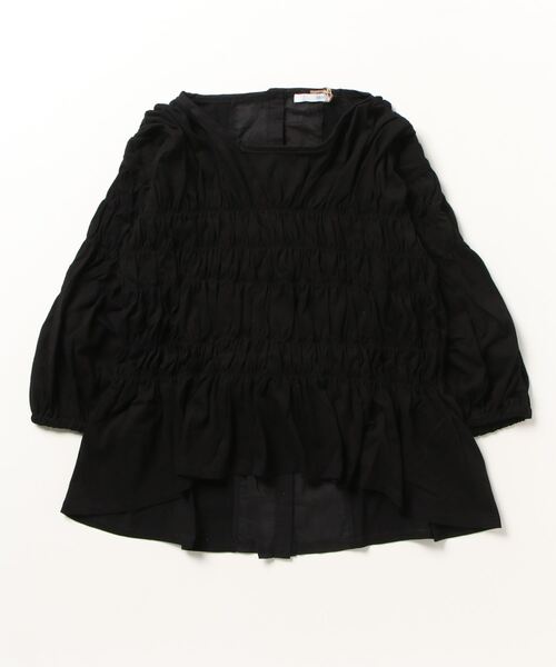 sandy（サンディー）の「sandy/シャーリングギャザーカットソー（Tシャツ/カットソー・レディース・ブラック/オフホワイト/チャコールグレー/ベージュ・FREE）」の2枚目の写真