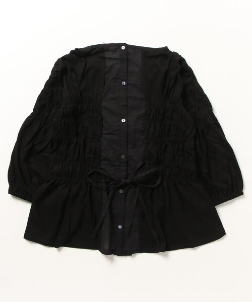 sandy（サンディー）の「sandy/シャーリングギャザーカットソー（Tシャツ/カットソー・レディース・ブラック/オフホワイト/チャコールグレー/ベージュ・FREE）」の5枚目の写真