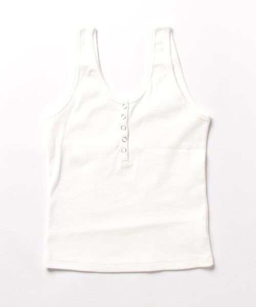 meJane（ミージェーン）の「スナップボタンヘンリーネックタンクトップ（タンクトップ・レディース・ブラック/チャコールグレー/ホワイト・FREE）」の12枚目の写真