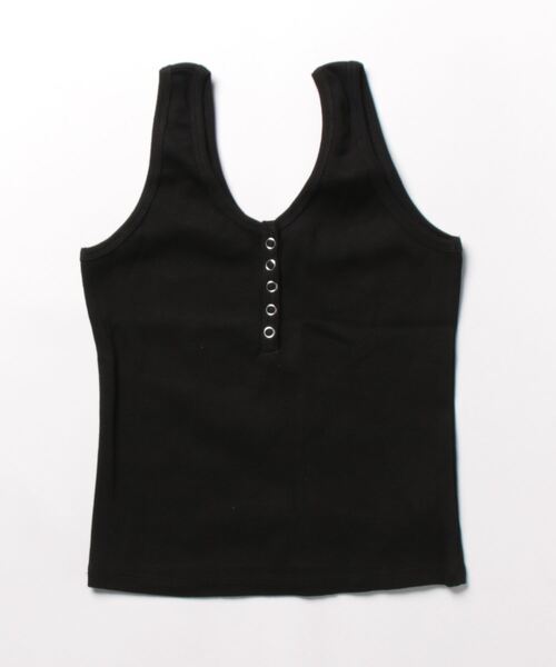 meJane（ミージェーン）の「スナップボタンヘンリーネックタンクトップ（タンクトップ・レディース・ブラック/チャコールグレー/ホワイト・FREE）」の11枚目の写真