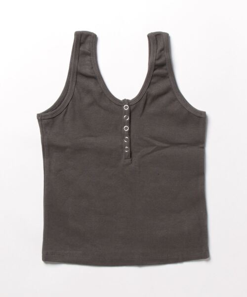 meJane（ミージェーン）の「スナップボタンヘンリーネックタンクトップ（タンクトップ・レディース・ブラック/チャコールグレー/ホワイト・FREE）」の10枚目の写真