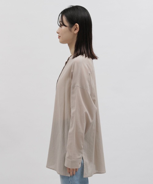 LAKOLE（ラコレ）の「ノーカラーシアーシャツ / 704713（シャツ