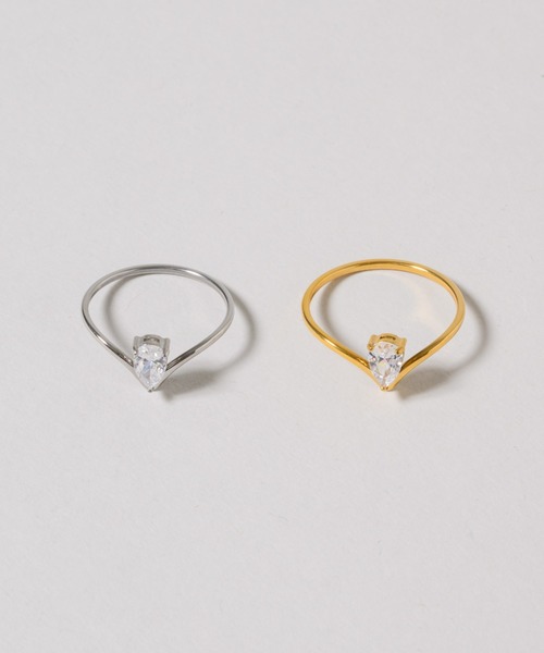 muku(ムク)の「金属アレルギー対応 ドロップキューピットラインリング / サージカルステンレス/316L(リング・レディース・シルバー/ゴールド・11)」の9枚目の写真