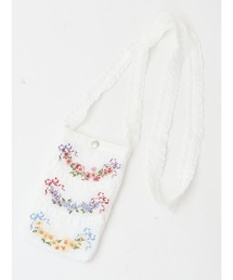 le langagw des fleurs 刺繍入りスマホポシェット