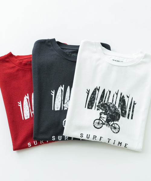 URBAN RESEARCH Sonny Label（アーバンリサーチサニーレーベル）の「ベアーモチーフグラフィックTシャツ（Tシャツ/カットソー・メンズ・レッド/チャコールグレー/オフホワイト・LARGE/MEDIUM）」の2枚目の写真