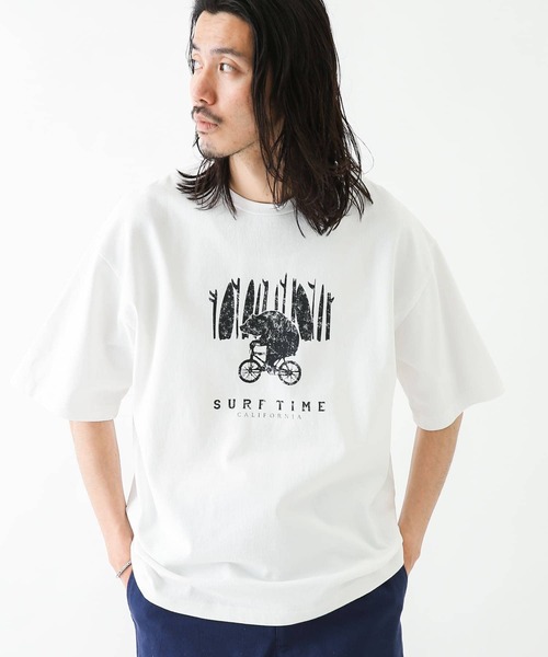 URBAN RESEARCH Sonny Label（アーバンリサーチサニーレーベル）の「ベアーモチーフグラフィックTシャツ（Tシャツ/カットソー・メンズ・レッド/チャコールグレー/オフホワイト・LARGE/MEDIUM）」の8枚目の写真