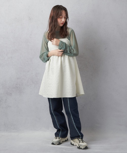 Lull(ルル)の「【Lull / ルル】新色登場!大人気シンプルシンプルシアーカットソー(Tシャツ/カットソー・レディース・ブラック/ホワイト/グリーン系その他/ブルー・ONESIZE)」の18枚目の写真