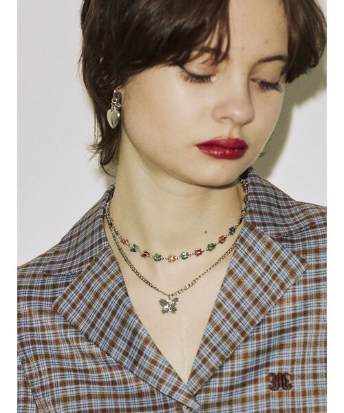 jouetie（ジュエティ）の「カラーバタフライダブルネックレス（ネックレス・レディース・シルバー/ゴールド・FREE）」の2枚目の写真