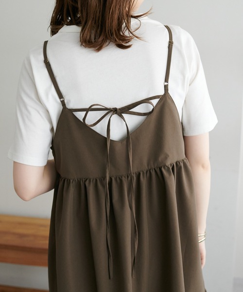 DISCOAT（ディスコート）の「《新色追加》【WEB限定】ラウンドティアードキャミワンピース（ワンピース・レディース・ブラウン/ブラック/ホワイト/グレー/ホワイト系その他/ベージュ・MEDIUM）」の22枚目の写真