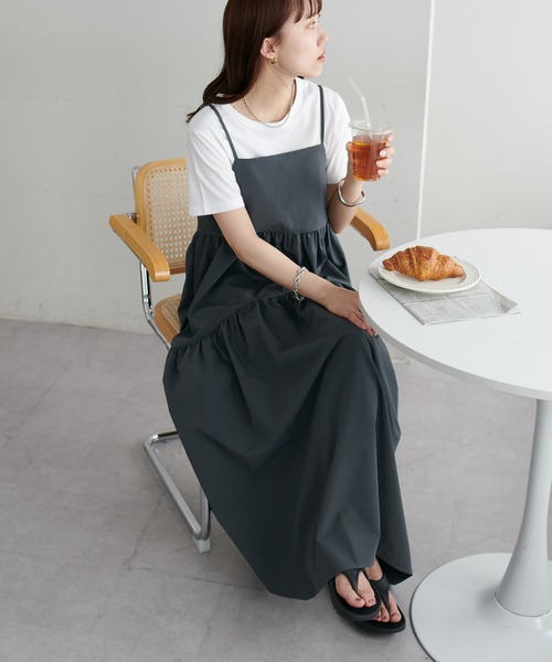 セール】《新色追加》【WEB限定】ラウンドティアードキャミワンピース