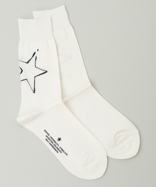 CONVERSE TOKYO（コンバーストウキョウ）の「BIG STAR★ PAINT SOX（ソックス/靴下・レディース・ホワイト/ブラック/ピンク/ブルー・3/1）」の2枚目の写真