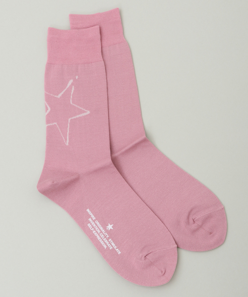 CONVERSE TOKYO（コンバーストウキョウ）の「BIG STAR★ PAINT SOX（ソックス/靴下・レディース・ホワイト/ブラック/ピンク/ブルー・3/1）」の4枚目の写真