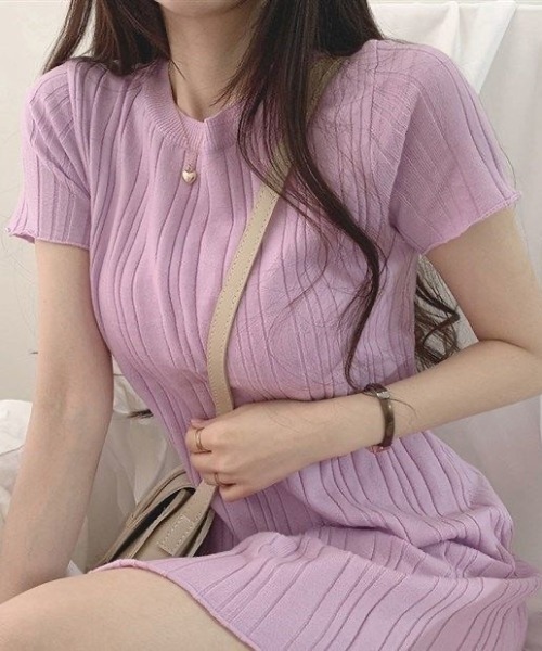 Sibra(シブラ)の「ニットワンピース(ワンピース・レディース・カーキ/パープル/ブラック/ベージュ/ブルー・M)」の18枚目の写真