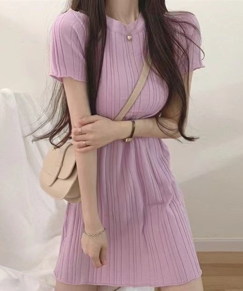 Sibra(シブラ)の「ニットワンピース(ワンピース・レディース・カーキ/パープル/ブラック/ベージュ/ブルー・M)」の22枚目の写真