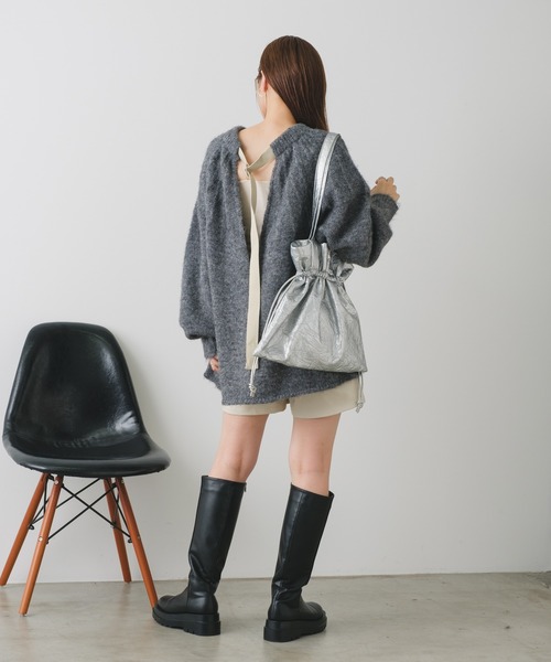 Kastane（カスタネ）の「クリンクルトートバッグ（トートバッグ・レディース・ブラック/シルバー・FREE）」の8枚目の写真