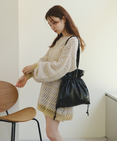 Kastane（カスタネ）の「クリンクルトートバッグ（トートバッグ・レディース・ブラック/シルバー・FREE）」の4枚目の写真