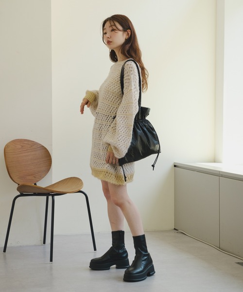 Kastane（カスタネ）の「クリンクルトートバッグ（トートバッグ・レディース・ブラック/シルバー・FREE）」の5枚目の写真