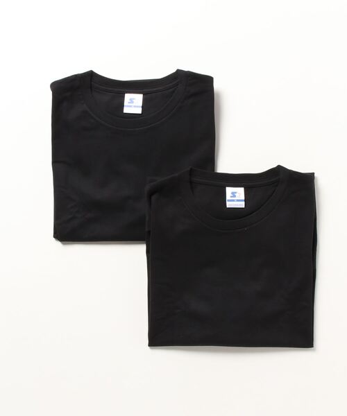 STARTER(スターター)の「【STARTER】2PSET パックT 天竺半袖(Tシャツ/カットソー・メンズ・ブラック/ホワイト・XXL/S/M/L/XL)」の1枚目の写真