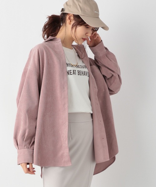 GLOBAL WORK（グローバルワーク）の「イージーケアコーデュロイシャツ/906655（シャツ/ブラウス・レディース・アイボリー/ピンク系その他/ブルー/モカ・FREE）」の4枚目の写真