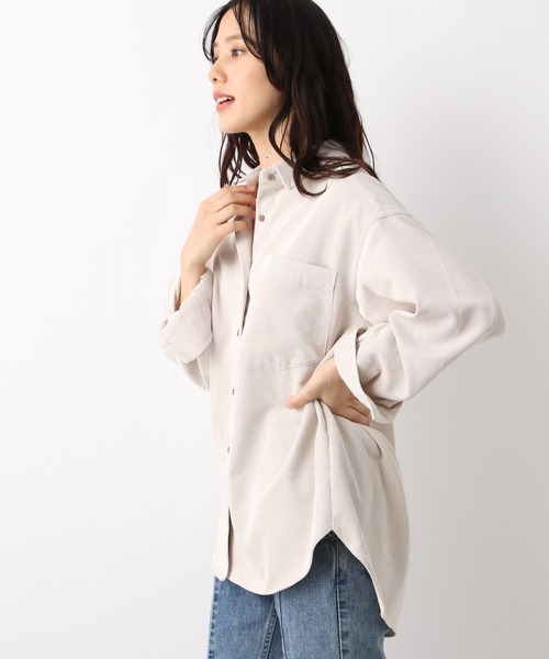 GLOBAL WORK（グローバルワーク）の「イージーケアコーデュロイシャツ/906655（シャツ/ブラウス・レディース・アイボリー/ピンク系その他/ブルー/モカ・FREE）」の10枚目の写真