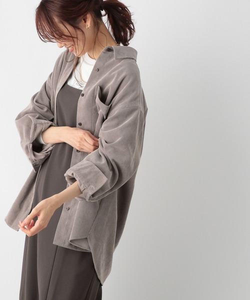 GLOBAL WORK（グローバルワーク）の「イージーケアコーデュロイシャツ/906655（シャツ/ブラウス・レディース・アイボリー/ピンク系その他/ブルー/モカ・FREE）」の16枚目の写真