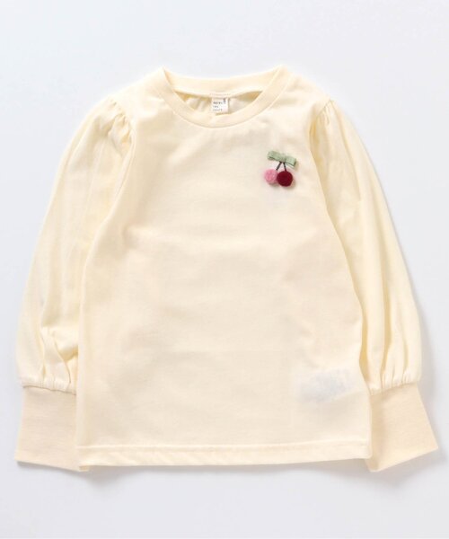 apres les cours(アプレレクール)の「【WEB限定】さくらんぼ・デイジーモチーフパワショルTシャツ(Tシャツ/カットソー・キッズ・チャコール/ラベンダー/アイボリー/ブルー・80/110/90/100/120/140/130)」の11枚目の写真