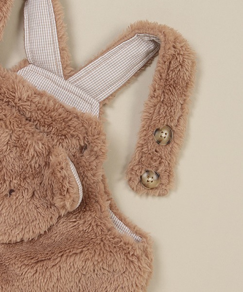 sense of wonder（センスオブワンダー）の「ボアサロペット（サロペット/オーバーオール・キッズ・キナリ/モカ・70-80cm/80-90cm）」の9枚目の写真