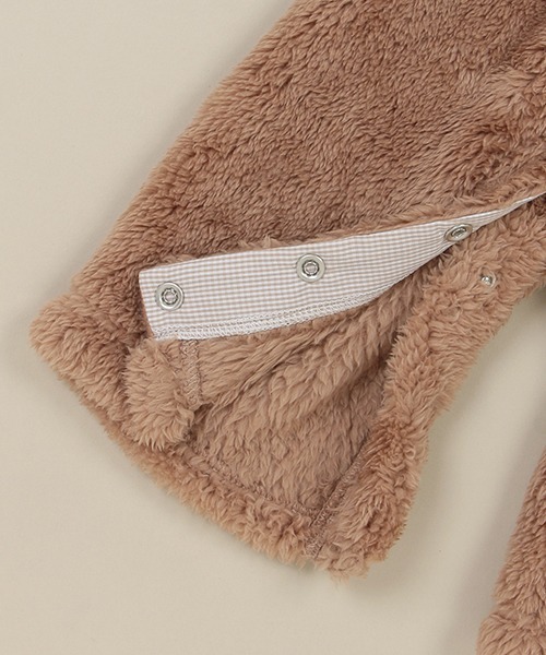 sense of wonder（センスオブワンダー）の「ボアサロペット（サロペット/オーバーオール・キッズ・キナリ/モカ・70-80cm/80-90cm）」の6枚目の写真