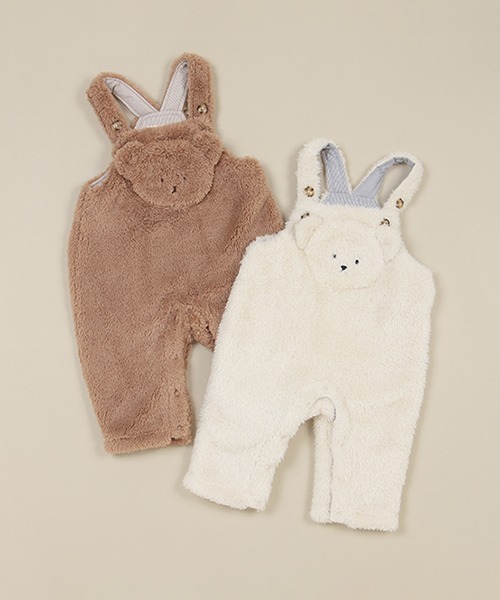 sense of wonder（センスオブワンダー）の「ボアサロペット（サロペット/オーバーオール・キッズ・キナリ/モカ・70-80cm/80-90cm）」の4枚目の写真