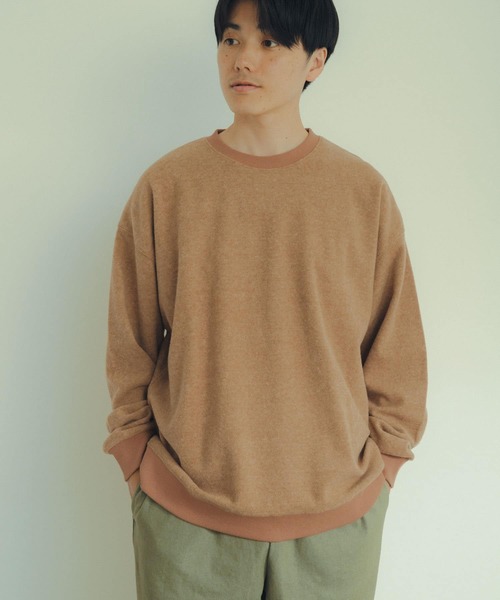ITEMS URBANRESEARCH（アイテムズ アーバンリサーチ）の「起毛フライス クルーネックプルオーバー（Tシャツ/カットソー・メンズ・ベージュ/ブラック/ネイビー/マスタード/バーガンディー・MEDIUM/LARGE）」の2枚目の写真