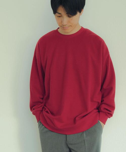 ITEMS URBANRESEARCH（アイテムズ アーバンリサーチ）の「起毛フライス クルーネックプルオーバー（Tシャツ/カットソー・メンズ・ベージュ/ブラック/ネイビー/マスタード/バーガンディー・MEDIUM/LARGE）」の5枚目の写真