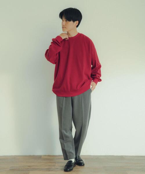 ITEMS URBANRESEARCH（アイテムズ アーバンリサーチ）の「起毛フライス クルーネックプルオーバー（Tシャツ/カットソー・メンズ・ベージュ/ブラック/ネイビー/マスタード/バーガンディー・MEDIUM/LARGE）」の9枚目の写真