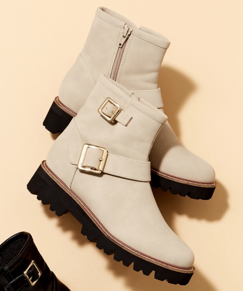 Mazell(マゼル)の「Mazell / 撥水加工エンジニアブーツ(ブーツ・レディース・ブラック/ベージュ・35/38/37/36/39)」の3枚目の写真