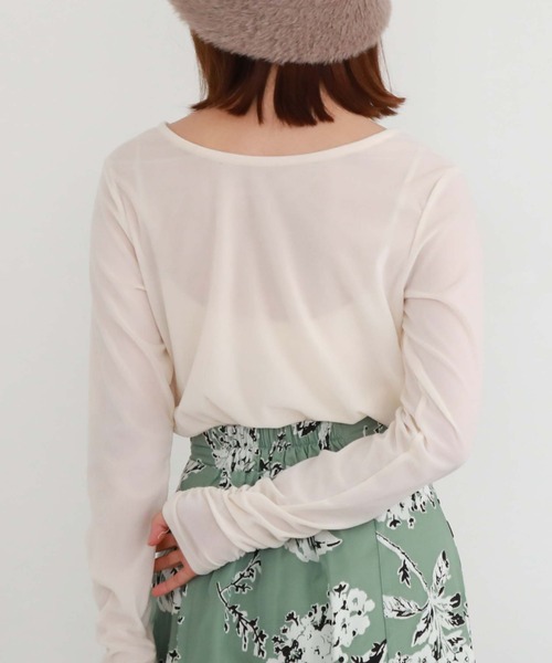 archives(アルシーヴ)の「2wayシアーベロアギャザーTOPS(Tシャツ/カットソー・レディース・ブラウン/アイボリー/ブラック・MEDIUM)」の6枚目の写真
