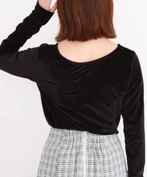 archives(アルシーヴ)の「2wayシアーベロアギャザーTOPS(Tシャツ/カットソー・レディース・ブラウン/アイボリー/ブラック・MEDIUM)」の14枚目の写真