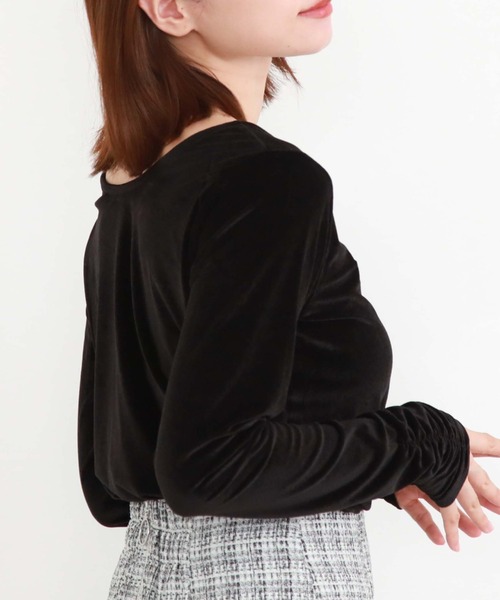 archives(アルシーヴ)の「2wayシアーベロアギャザーTOPS(Tシャツ/カットソー・レディース・ブラウン/アイボリー/ブラック・MEDIUM)」の13枚目の写真