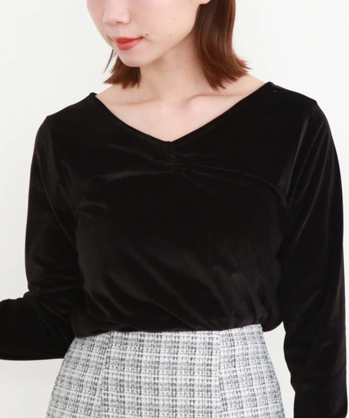 archives(アルシーヴ)の「2wayシアーベロアギャザーTOPS(Tシャツ/カットソー・レディース・ブラウン/アイボリー/ブラック・MEDIUM)」の15枚目の写真