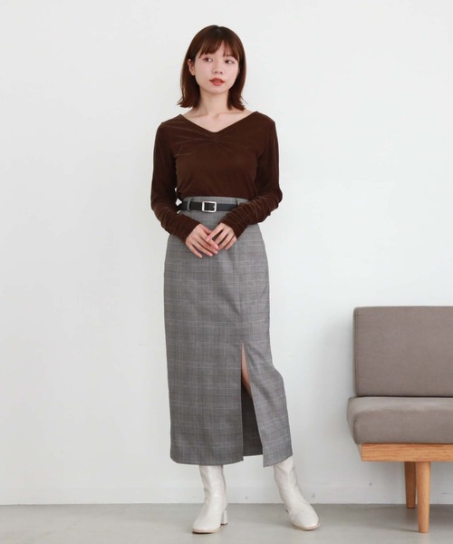 archives(アルシーヴ)の「2wayシアーベロアギャザーTOPS(Tシャツ/カットソー・レディース・ブラウン/アイボリー/ブラック・MEDIUM)」の22枚目の写真